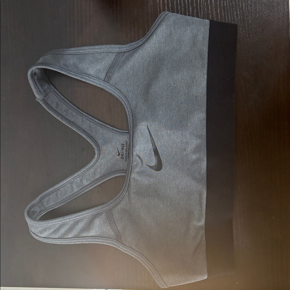 Nike Heather Gray and Black Sports Bra